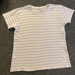 LAKE Purple and White Striped Pajama Top Size XS